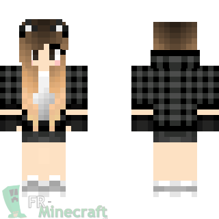 Aperçu de la skin Minecraft Fille en noir