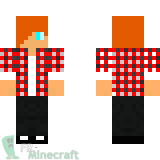 Aperçu de la skin Minecraft Roux aux yeux bleus