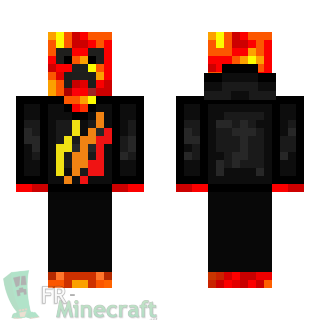Aperçu de la skin Minecraft Creeper de Lave motif Flamme Rouge