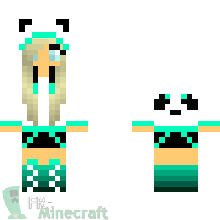 Aperçu de la skin Minecraft Fille à capuche panda