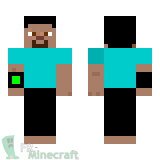 Aperçu de la skin Minecraft Steve avec une montre
