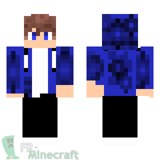 Aperçu de la skin Minecraft Garçon pull bleu